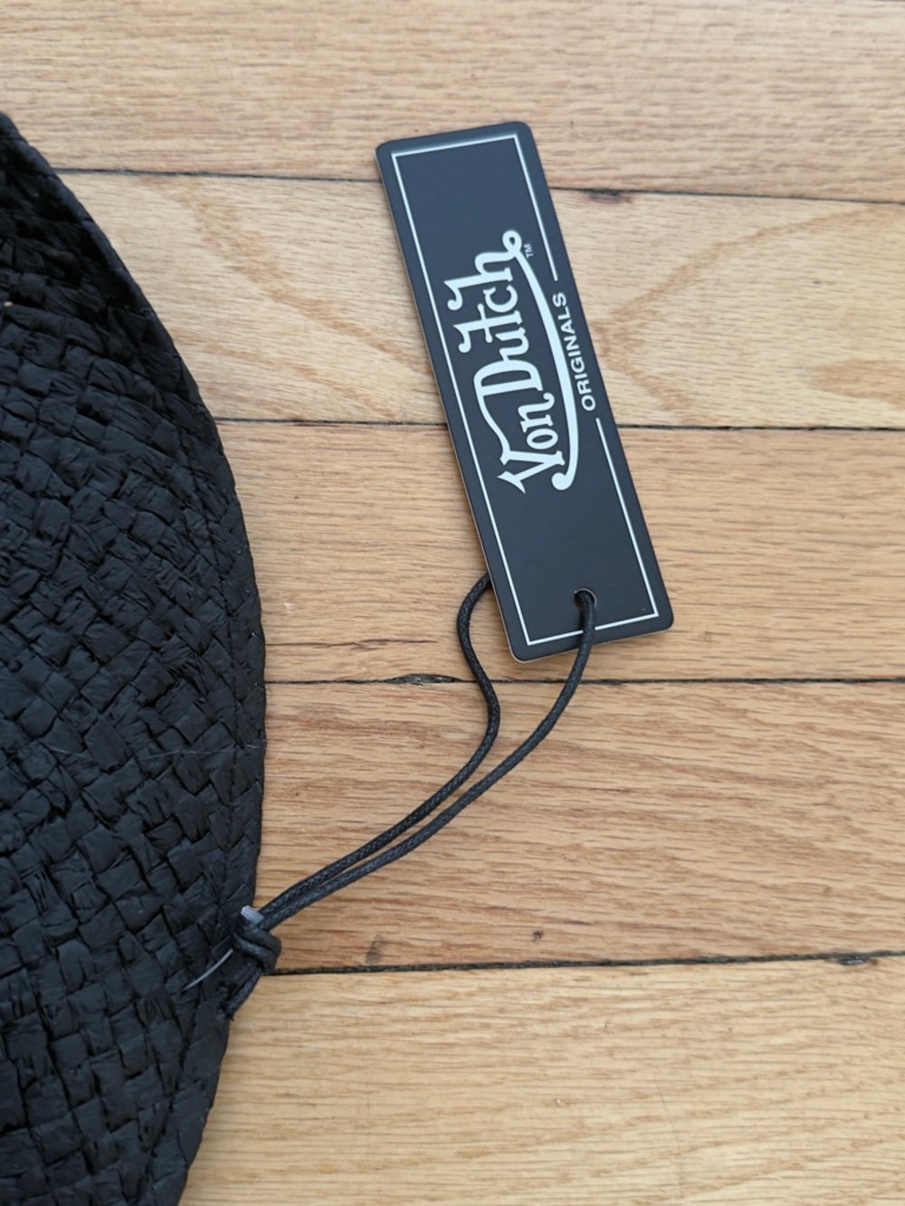 Von Dutch Black Straw Western Hat with Red Patch - Picture 2 of 4